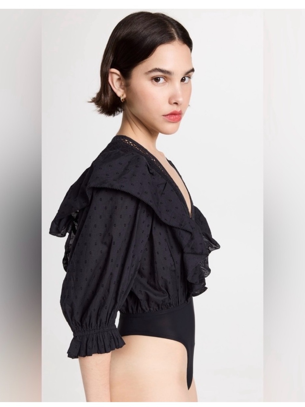 FARM Rio Swiss Dot Lace V-Neck Bodysuit - Picture 5 of 12
